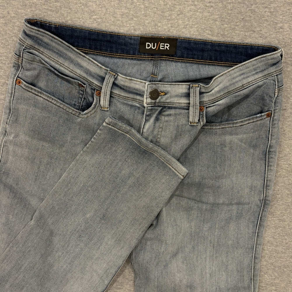 Du/er L2X Slim Fit Jeans Men's 36x32 Blue Light Wash Denim Stretch Performance